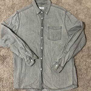 Saturdays NYC grey denim button up
